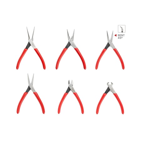 Tekton Mini Pliers Set, 6-Piece (Needle Nose, Long Nose, Flat Nose, Cutting) PMN99906
